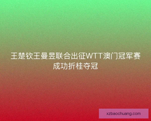 王楚钦王曼昱联合出征WTT澳门冠军赛成功折桂夺冠